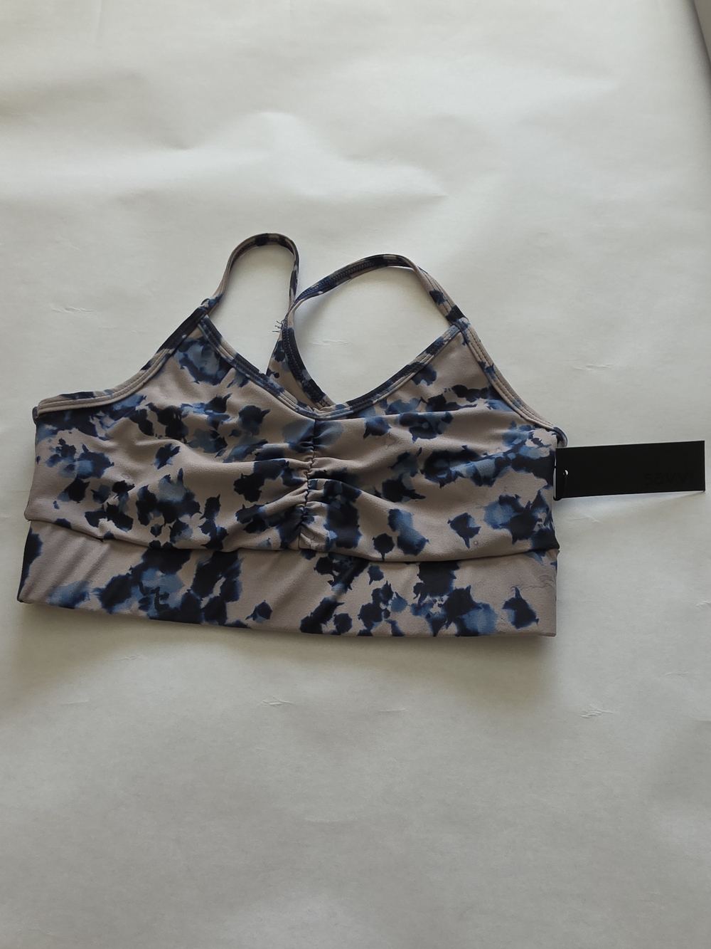 Ruched Front Tie-dye Addy Bra in Blue and Gray
